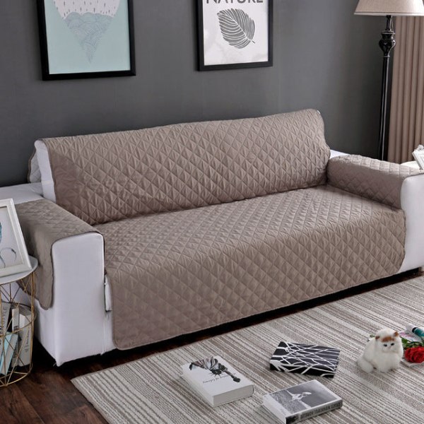Tikattu kulutusta kestävä sohvanpäällinen koirille, lemmikeille ja lapsille, liukumaton sohvansuoja nojatuolille, huonekalusuoja 1/2/3 istuttava White One Seater 55x196cm