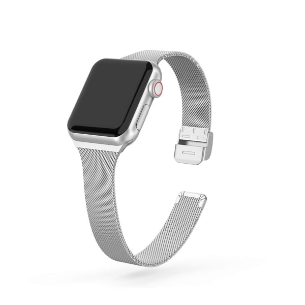 Tunt watch för Apple Watch SE 6/5/4 40MM 44MM metallarmband öglerem för iWatch Series 3/2/1 38MM 40MM armbandsurband Silver for 38MM and 40MM