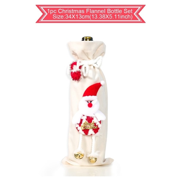 Christmas Wine Bottle Cover God Juldekorationer för hem Juldekoration nyår Xmas Navidad presenter 31