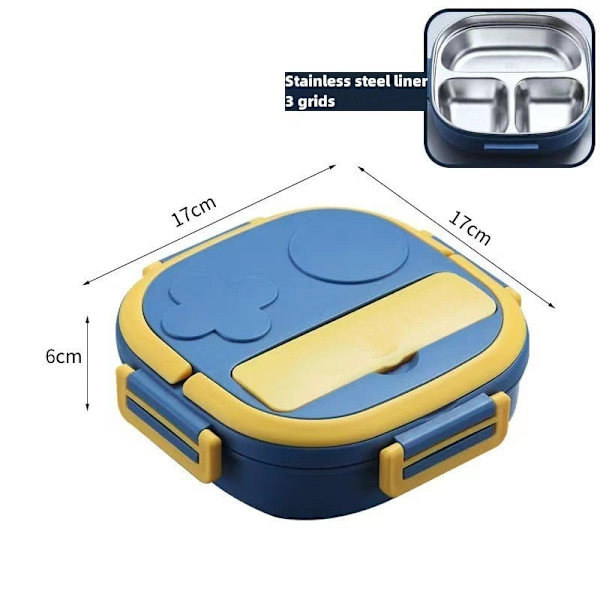 Outing Servise 304 Bærbar Matboks i Rustfritt Stål Baby Barn Student Utendørs Camping Piknik Matbeholder Bento Boks Blue 2 grids