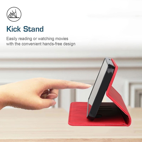Samsung Galaxy S20 Fe Etui, PU Læder Flip Cover Magnetisk Lukning Tegnebog Kort Slots Stand Etui Red