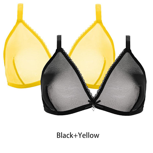 Varsbaby Kvinder Sexet 2 stk. Gennemsigtig Plus Size Sexet Lingeri BH Beige-White S