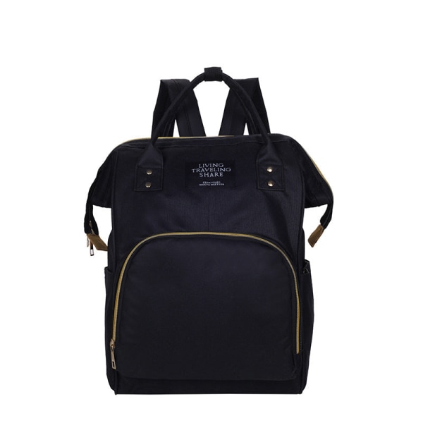 Swagger-laukku, urheilullinen polyamidi- ja nylonreppu matkailuun ja ulkoiluun Black