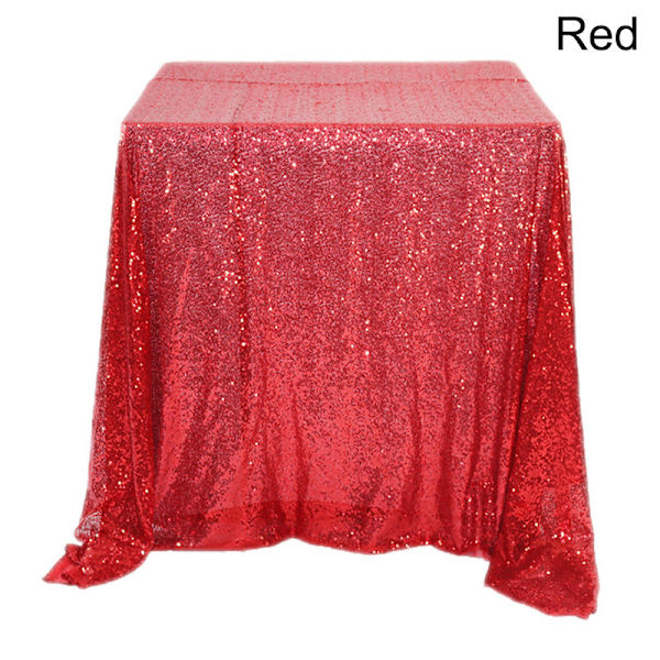 Rektangulär Bordsduk Glitter Paljett Bordsduk Roséguld/Silver Duk För Bröllopsfest Heminredning Flerfärgad/Storlekar Red 60X60cm