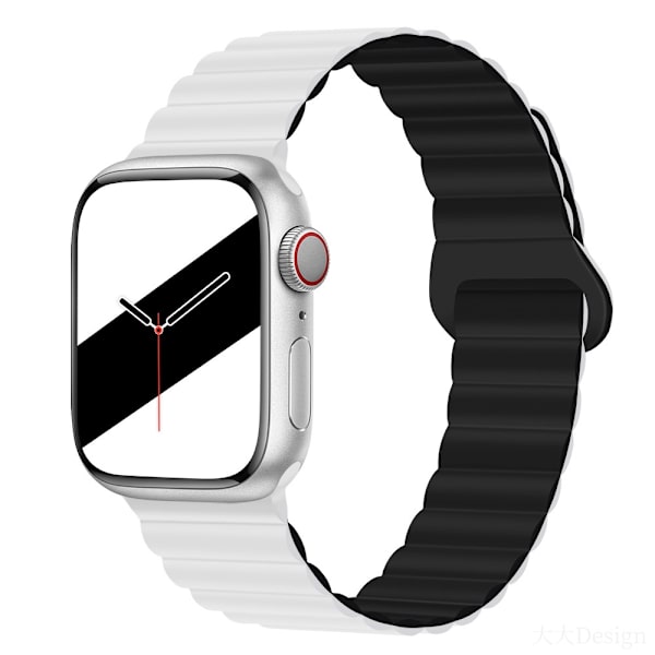 Urrem til Apple Watch iWatch 38/40/41mm hvid med sort