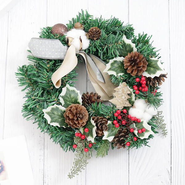 Juledekorasjoner 30cm Kunstig Krans Dørhenging Utstillingsvindu Verktøy Bakgrunn 30cm pine cone bow