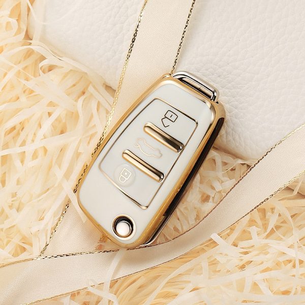 Fashion TPU Bilnyckelfodral Fjärrkontroll Fullt Skydd Skal För Q3 A3 chery A1 Q2L/R8Q7 A6/A6L Land Cruiser Prado Nyckelringstillbehör Green only case