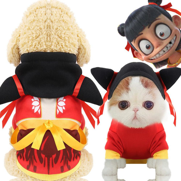 Hunde Tøj med Tegneserie Design Halloween Hunde Kostume Lille Hunde Frakke Vinter Hvalpe Tøj Hunde Hættetrøje Frakke Multicolor L