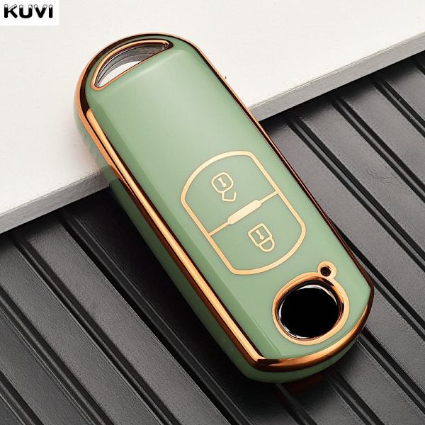 TPU Bil Fjärrkontroll Nyckel Fodral Skydd För Mazda 2 3 6 Atenza Axela Demio CX-5 CX5 CX-3 CX7 CX-9 2015 2016 2017 2018 2019 Tillbehör 2 button White