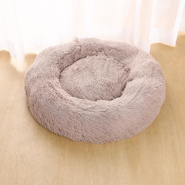 Deluxe Fluffig extra stor hundsäng Tvättbar rund husdjurssoffa Katter Sängar Matta Hundkudde Kudde Husdjurssäng Apricot 80cm