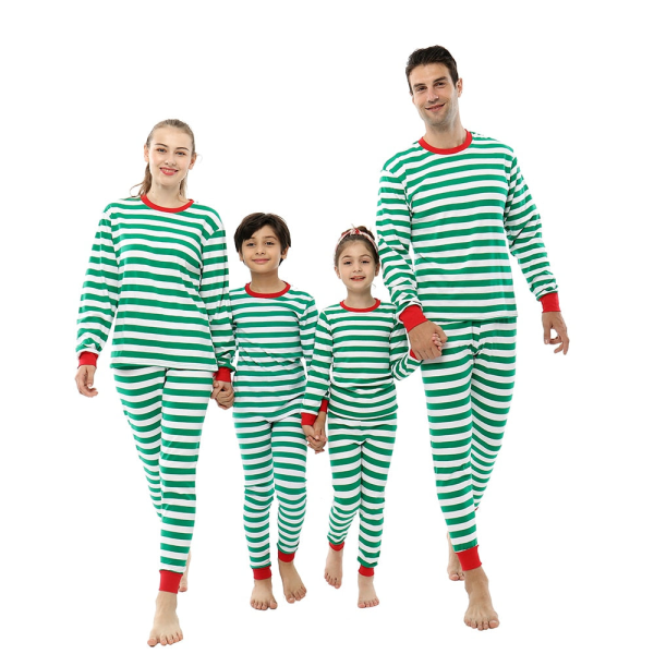 Jul Matchande Familj Pyjamas Pojkar Flickor Bomull Randiga Pyjamasset Matchande Klädset FM01 Kids 6T