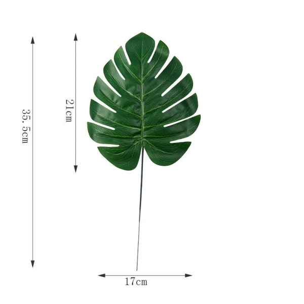 One Piece monstera konstgjorda växter plast tropiska palmblad hem trädgård dekoration tillbehör Fotografi Dekorativt 3A Dark Green