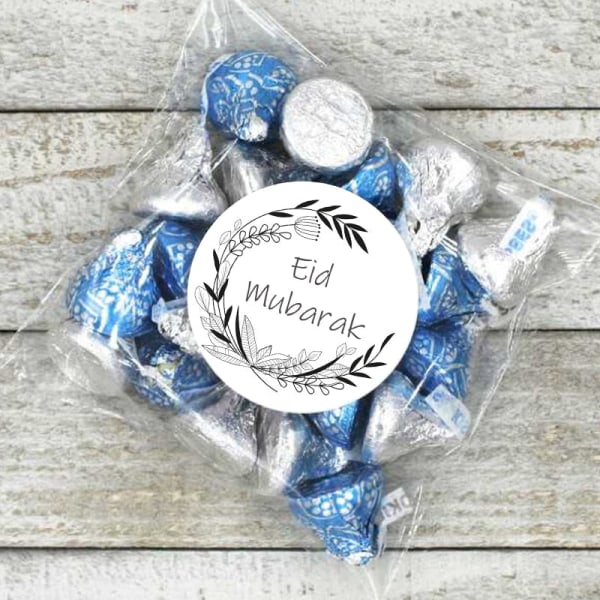 24/48 stk. EID Mubarak Dekorationsklistermærker Ramadan Mubarak Dekoration Islam Muslimsk Festival Favor Gaver Mærker HAJJ Ramadan Kareem A 24pcs