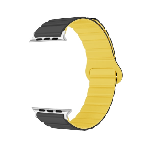 Kellon ranneke Apple Watch iWatch 42-44-45-49mm musta + keltainen