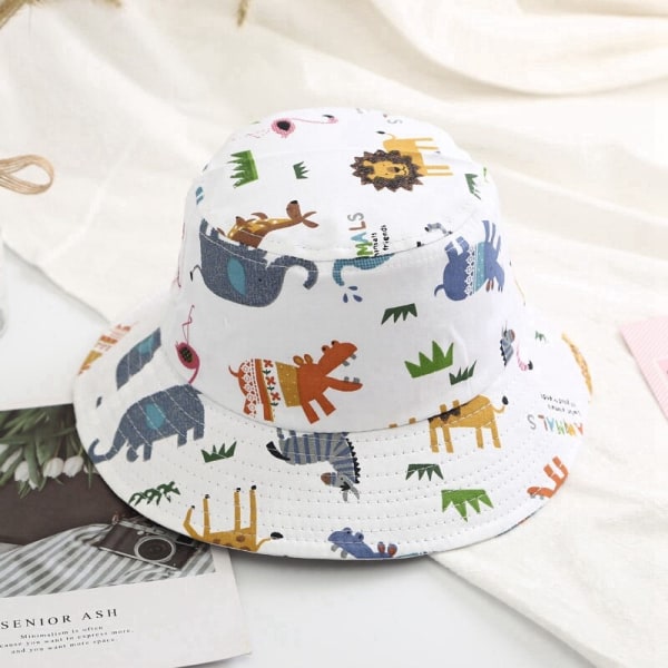 Vauvan lierihattu lasten kesähatut pojille dinosauruskuviolla Panama-hattu lasten kalastajahatut tytöille rantahattu Casquette Animals One Size(47-50cm)