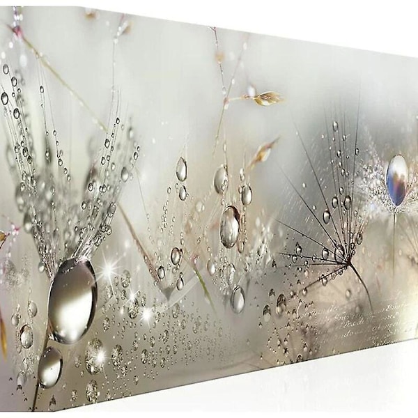 Canvas-tryck för heminredning Väggkonst Hem Daggdroppar Maskros, Icke-vävt Canvas-tryck 90x30cm, 1 Del (Oramad)