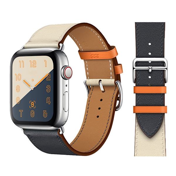 Klockarmband för Apple Watch iWatch S10 46MM svart vit orange