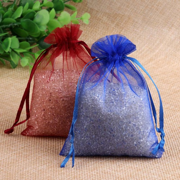 50 st/lot Organzapåsar för smycken 24 färger Dragskopåsar för bröllop Julgodis Presentpåsar Smyckesförpackning Siam 13x18cm
