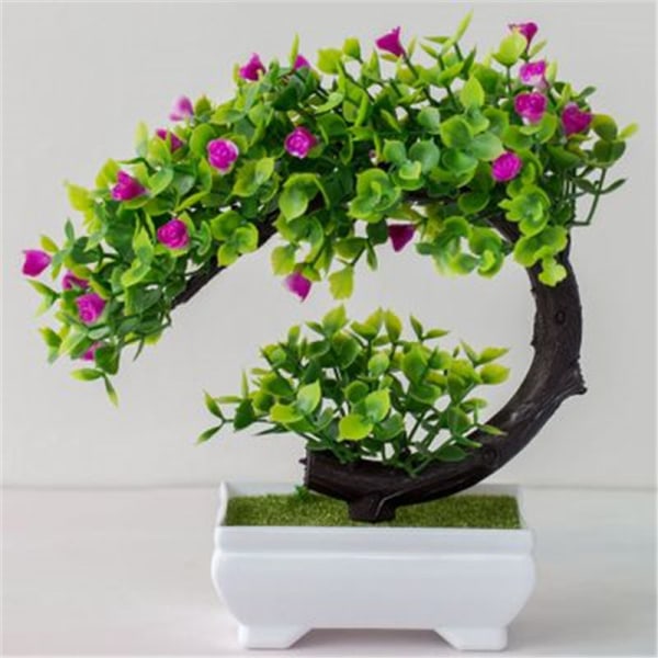 Nya konstgjorda växter Tall Bonsai Små trädkrukväxter Falska blommor Krukprydnader för heminredning Hotell Trädgårdsinredning T