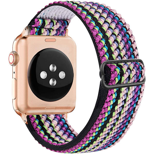 Nylonrem til Apple Watch rem 44 mm 40 mm 41 mm 45 mm Justerbar elastisk solo loop bælte armbånd Apple Watch Series 7 6 se 5 4 3 Bohemia strip 38mm - 40mm - 41mm