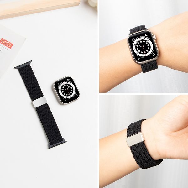 Klockarmband för Apple Watch iWatch för 38-40-41mm svart metall starkt magnetspänne