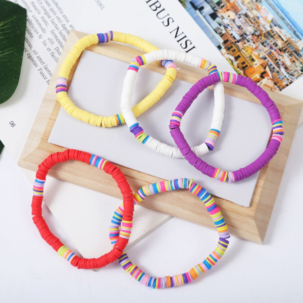 Armband Multicolored Tofs Polymerlera Skal Bohemiskt Armband S2008-1 mixed color CCB