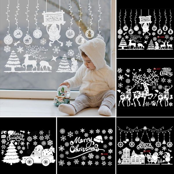 Jul Vägg Fönster Stickers God Jul Dekoration För Hem Julpynt Xmas Navidad Gåva Nyår 17