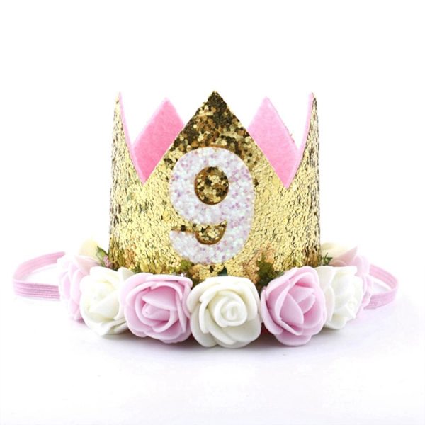1 stk. Første Fødselsdagsfest Hatte 1. 2. 3. Krone Fødselsdagshatte Nummer Et Festpynt Børnetilbehør Nyfødt Barn 9 Crown