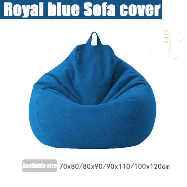 Slipcover Soffor Cover puff Gigante stolar utan fyllmedel Linne Tyg Solstol Sits Bean Bag Puff Puff Soffa Tatami Puff Salon Puff Asiento Black-Sofa cover 80X90cm