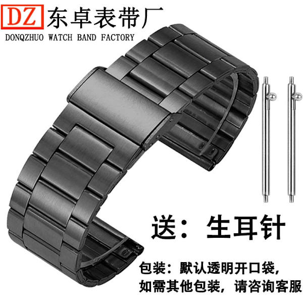 Urrem til Apple Watch iWatch Egnet til 38-40-41mm tre-perle hul rem Huawei spænde sort