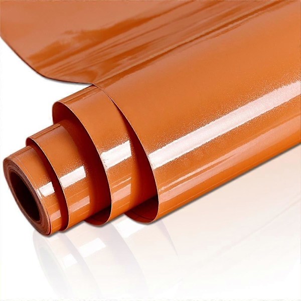 Helmiäishohtoinen PVC Itseliimautuva Vedenpitävä Tapetti Keittiön Kaapin Tarra Huonekalujen Kunnostus oranssi orange