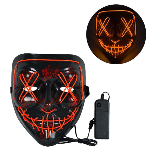 Cosmask Halloween Neon Mask Led Mask Masque Maskerad Party Masker Ljus Lysande I Mörkret Roliga Masker Cosplay Kostymtillbehör M01