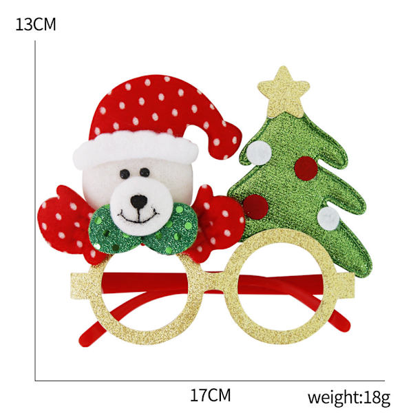Julepynt Par Børnelegetøj Brilleramme Elgehorn Gammel Mand Lille Træ Julebriller Briller Dekorativ Billedramme Red face snowman small tree glasses