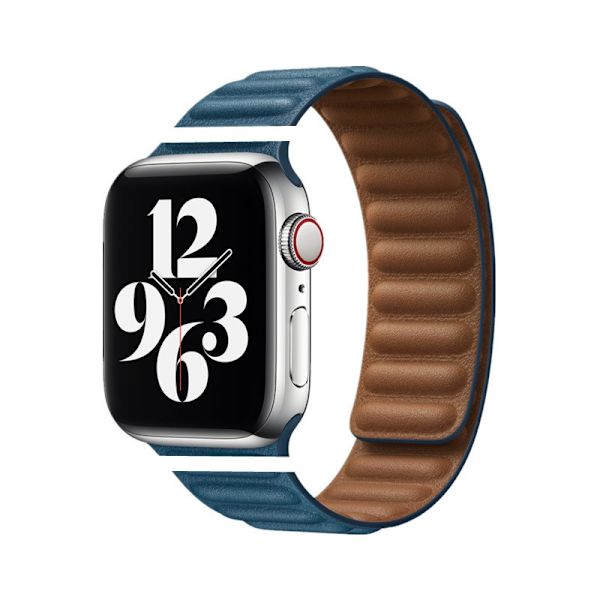 Klockarmband för Apple Watch iwatch 38/40/41/42mm-S10 Läder Magnetisk-20 Cape Blå