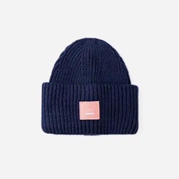 Ny simpel beanie damehat vinter kold og varm uldhat Goros dame AC hat Navy2