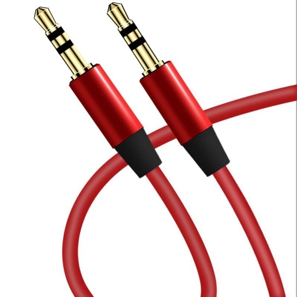 3,5 mm jack ljudförlängningskabel guldpläterad 3,5 mm hane till 3,5 mm hane aux-kabel för bil Xiaomi hörlurar högtalare extra Red 1.2m