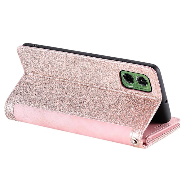 Motorola Moto G35 5G -kotelo PU-nahkainen puhelinkotelo vetoketjullisella lompakolla ja 9 korttipaikalla Style B