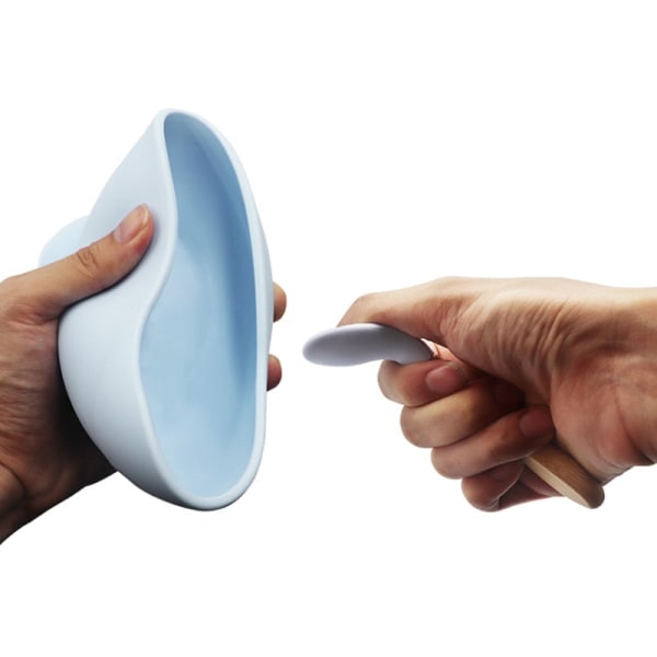 Ny Silikone Baby Madskål Service Vandtæt Ske Skridsikker Service BPA Fri Silikone Tallerkener til Baby Skål Baby Tallerken Gray-Silicone Spoon
