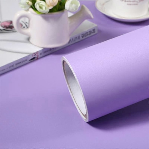 Itseliimautuva, vedenpitävä ja irrotettava vinyylitapetti Matt Vaaleanvioletti 40cm x 2m Matt Light Purple 40cm x 2m