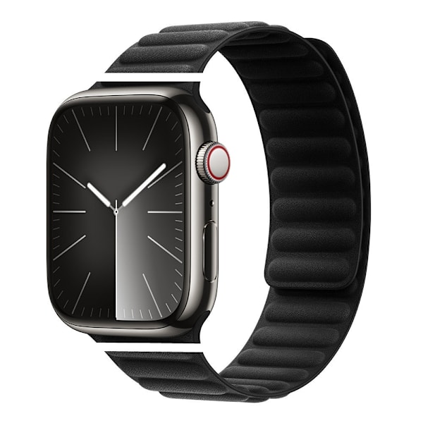 Klockarmband för Apple Watch iWatch 42/44/45/46/49mm fin twill-svart