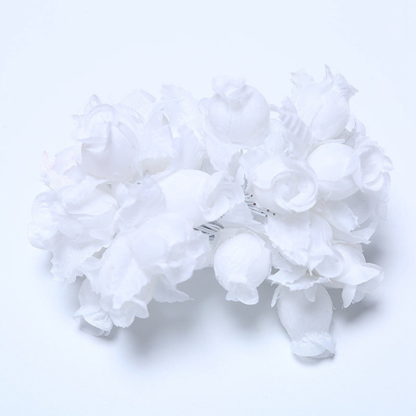 12 st Mini Konstgjorda Blommor Sidenros Bukett för Bröllopsfest Heminredning DIY Krans Scrapbook Tillbehör Silver