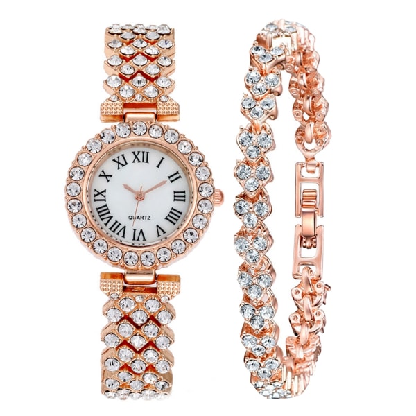Luksuriøst diamantbesat stjerne-elegant quartz ur-sæt med diamanter Style eight suit with box