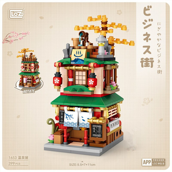 LOZ MINI Blocks japan GADE-udsigter VARM KILDE/RAMEN/KIMONNO/MATCHA kreativ samling Afslappende legetøj Brinqueos sjov 1656 nobox