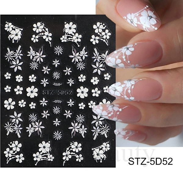 5D Halloween Nageldekaler Spindelväv Skräckögon Ansikte Pumpa Nageldekaler Präglade Designer Sliders Folier Manikyr TRSTZ-5D STZ-5D18