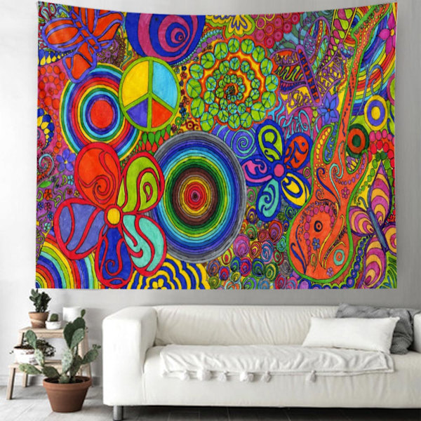 Psykedelisk Abstrakt Arabesk Svamp Väggbonad Tapestry Art Deco Filt Gardin Hängande Hem Sovrum Vardagsrum Dekor 2 150x150cm