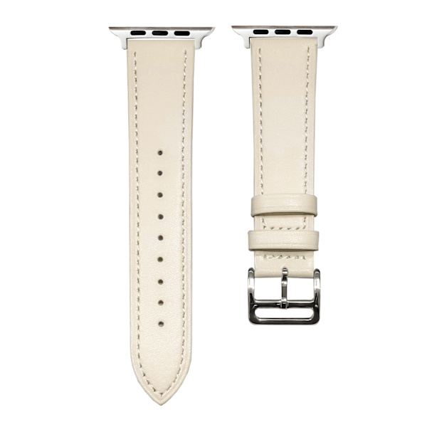 Klockarmband för Apple Watch iWatch 38/40/41 inklusive kontakt Ivory