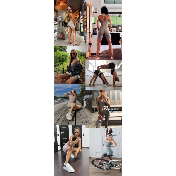 Yoga BH Shorts 2-delat Set Träningskläder Spandex För Kvinnor Rose-Red Set M