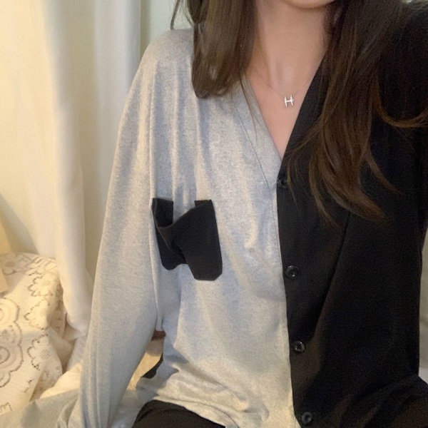Pyjamas Dam Höst Enkel Vardaglig Kofta Nät Röd Tjej Långärmade Byxor Ytterkläder Hemmadräkt Black XL