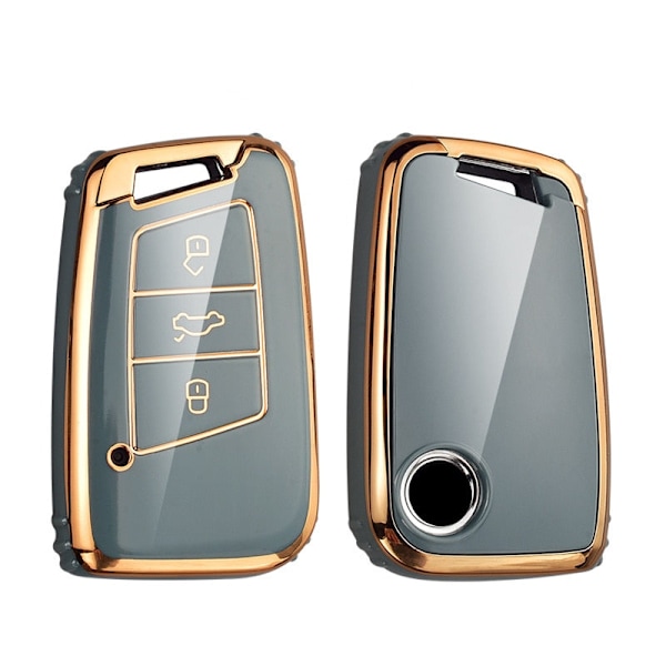 Nyt TPU Bilnøgle Etui Cover Taske Til Passat B8 Magotan Til Skoda Superb A7 Kodiaq Seat Skal Fob White