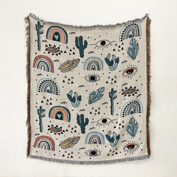 Sofffilt Tapestry Bohemisk Filt Fritidsfilt Överkast Filt Tofsfilt Soffhandduk Trådfilt Sofföverdrag Filt XT07-11 130x150